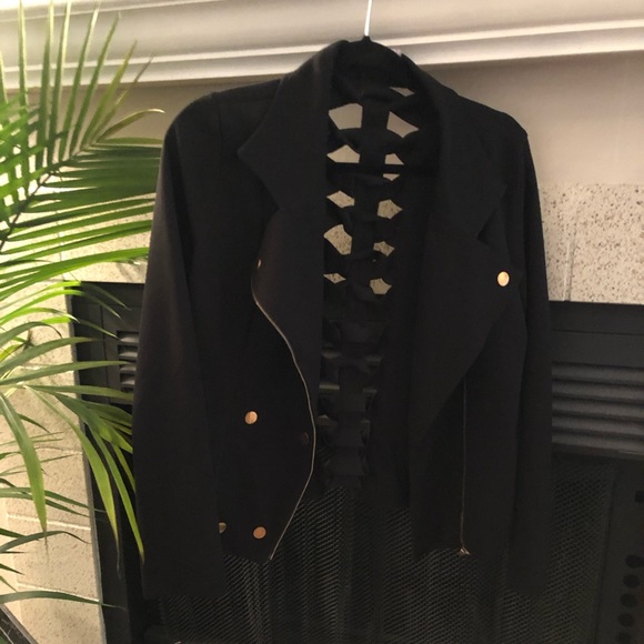 Jackets & Blazers - Black open back blazer jacket